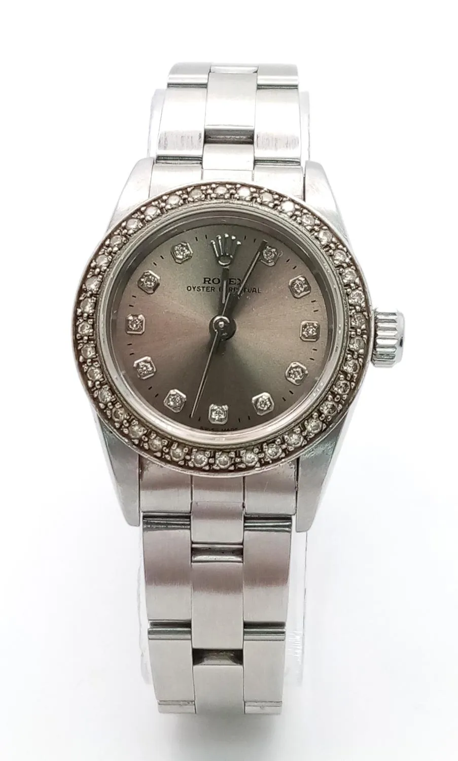 Rolex 24mm Stainless steel and Diamond Salmon 1