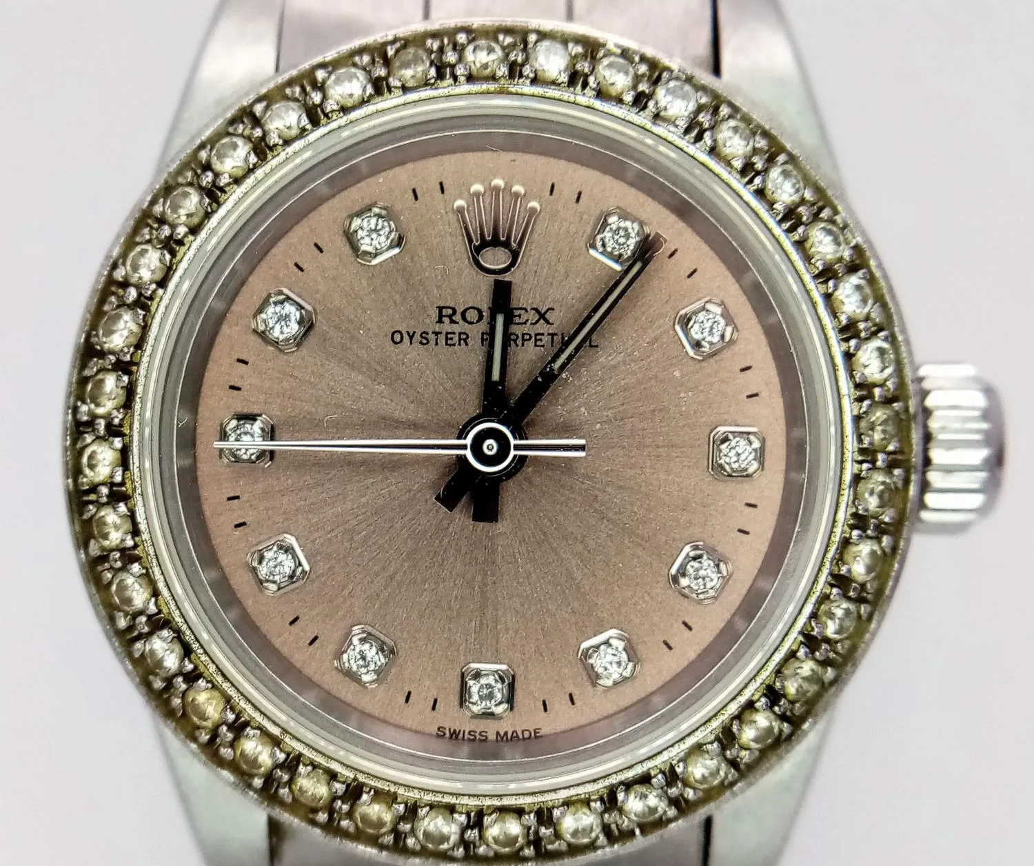 Rolex 24mm Stainless steel and Diamond Salmon 3