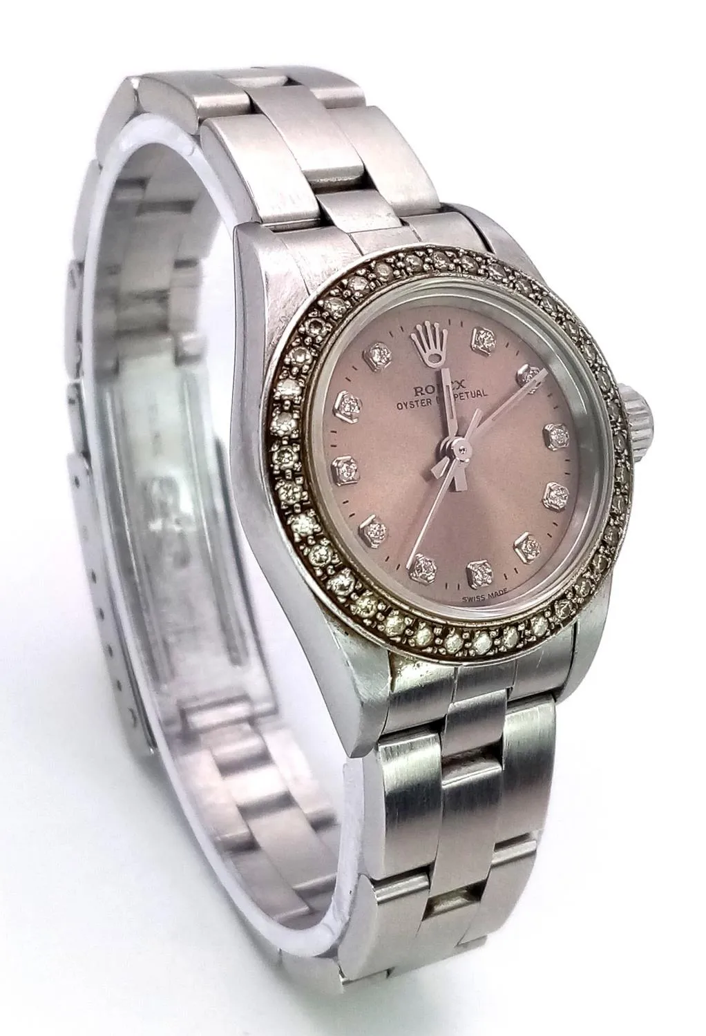 Rolex 24mm Stainless steel and Diamond Salmon 5