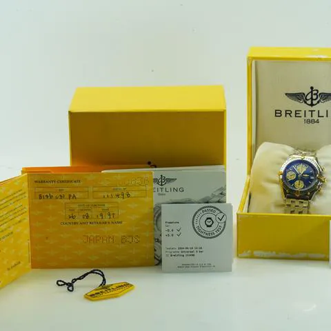 Breitling Chronomat B13050.1 39mm Yellow gold and stainless steel Blue 1