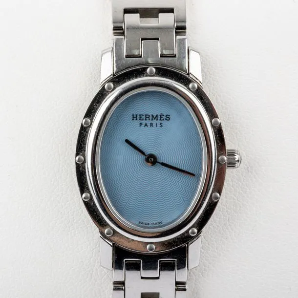 Hermès Clipper 22mm Stainless steel Blue