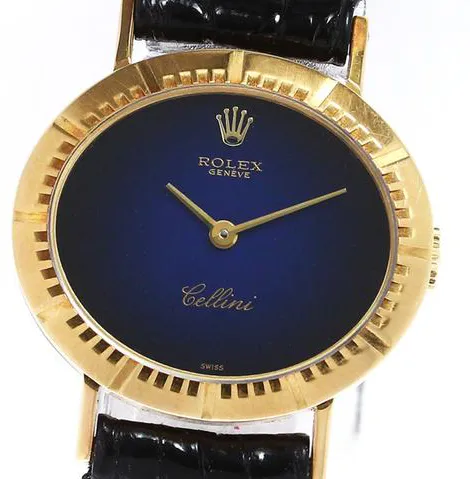 Rolex Cellini 4081 25mm Yellow gold Blue