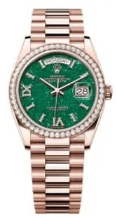 Rolex Day-Date 36 128345RBR 36mm Rose gold Green