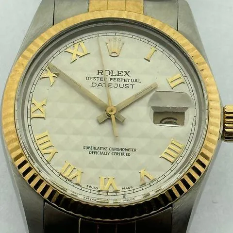 Rolex Datejust 36 16013 36mm Yellow gold and stainless steel White