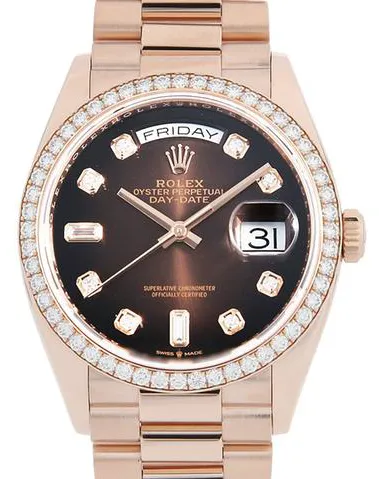 Rolex Day-Date 36 128345RBR 36mm Everose gold Brown