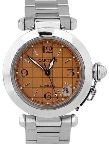 Cartier Pasha 2324 35mm Stainless steel Salmon