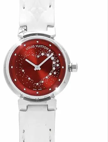 Louis Vuitton Tambour Q13M2 34mm Stainless steel Red