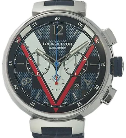 Louis Vuitton Tambour V QA076 46mm Stainless steel Blue