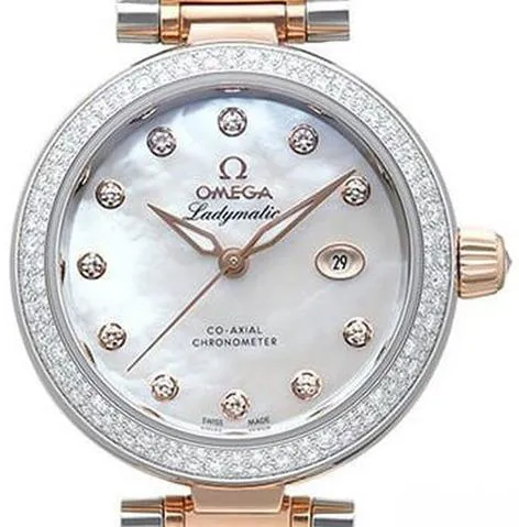 Omega De Ville Ladymatic 425.25.34.20.55.004 34mm Yellow gold and stainless steel Mother-of-pearl