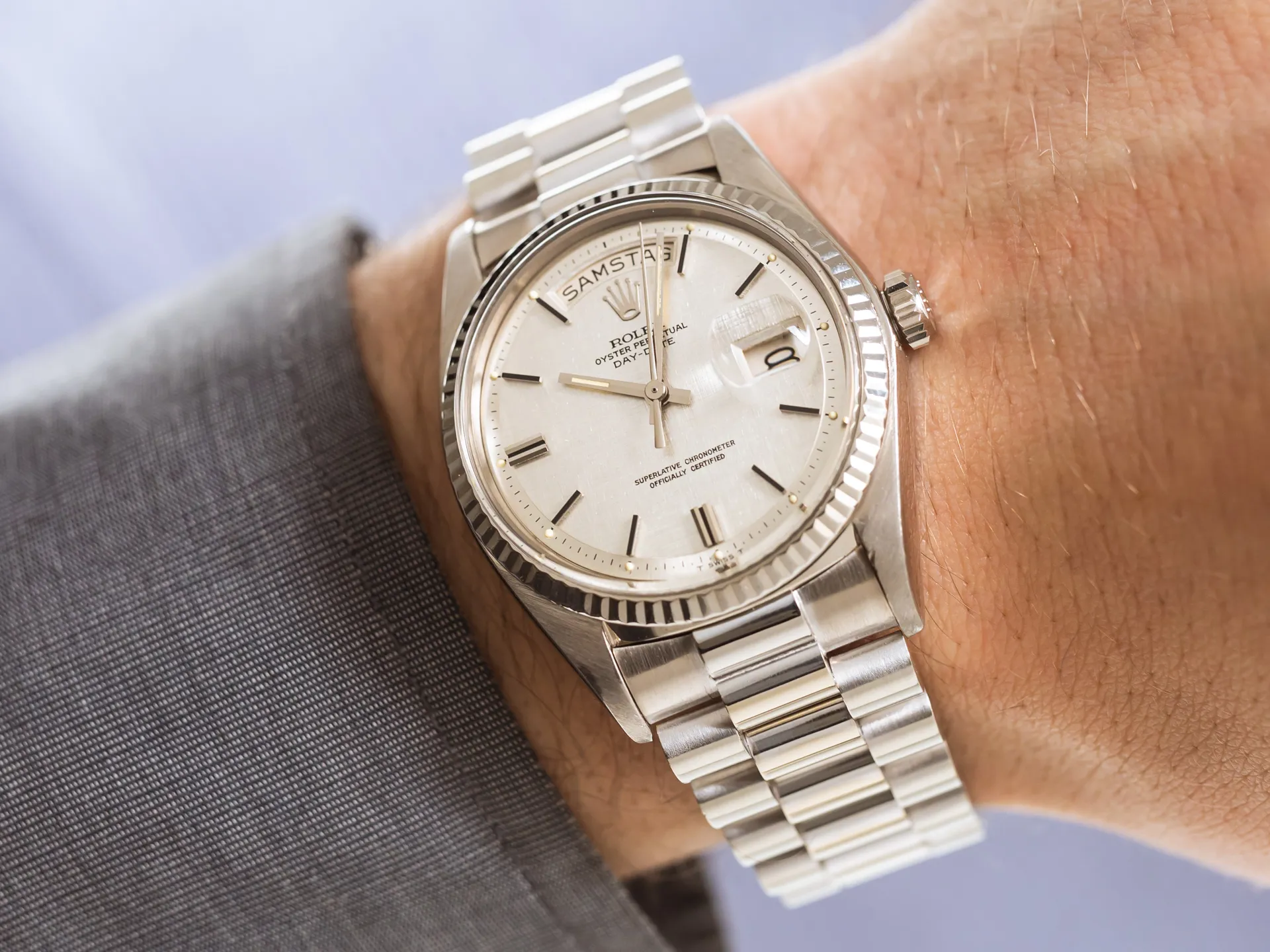 Rolex Day-Date 36 1803 36mm White gold Silver