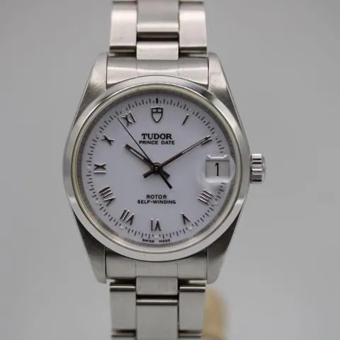 Tudor Prince Date 72000 32mm Stainless steel White