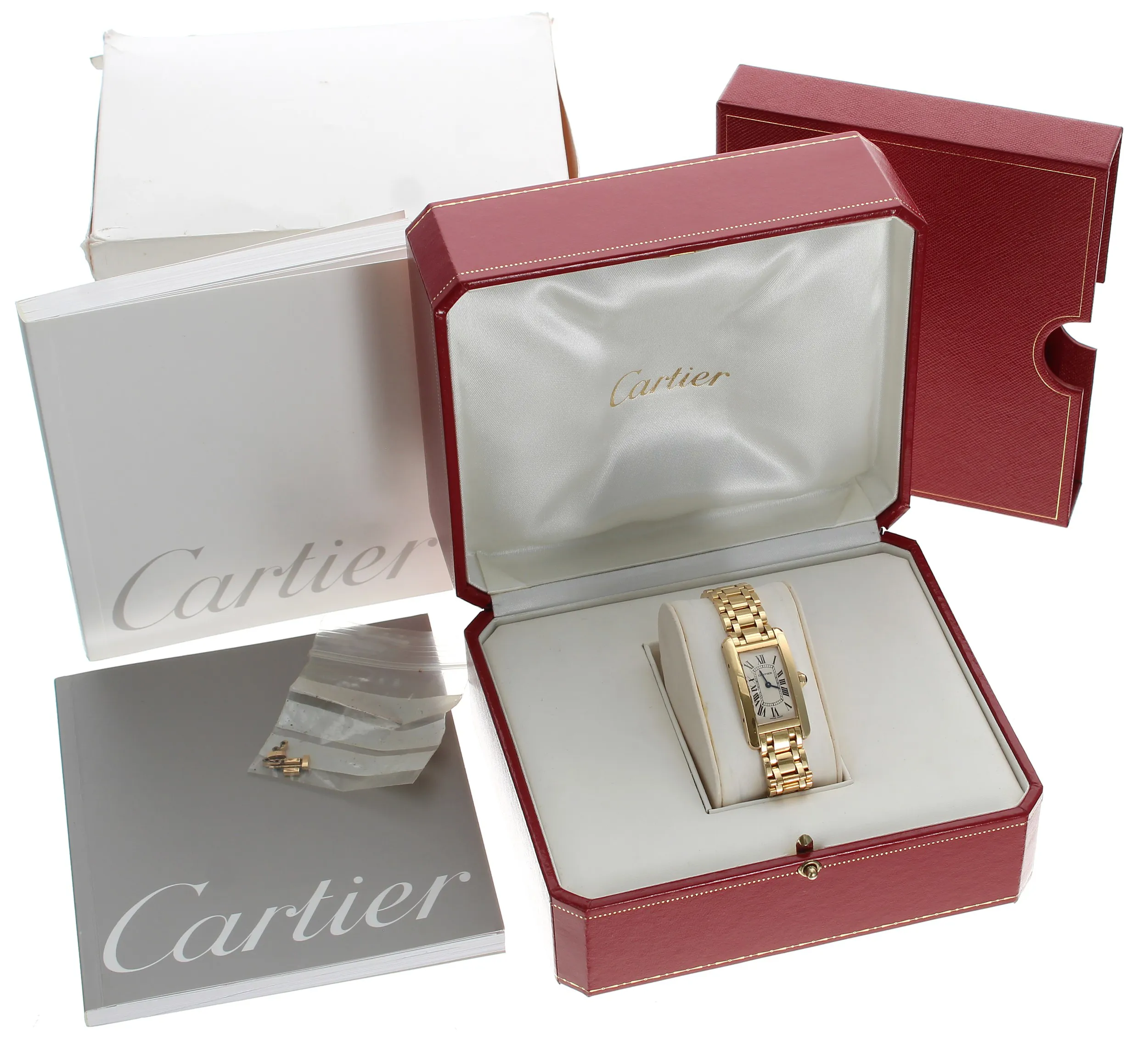 Cartier Tank Américaine 2482 19mm Yellow gold Silver 2