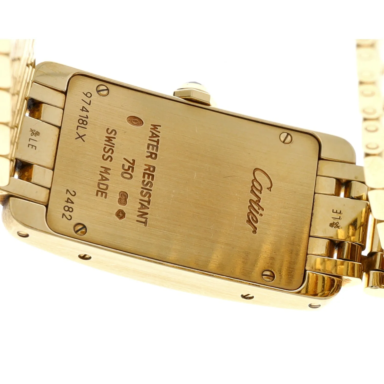 Cartier Tank Américaine 2482 19mm Yellow gold Silver 3