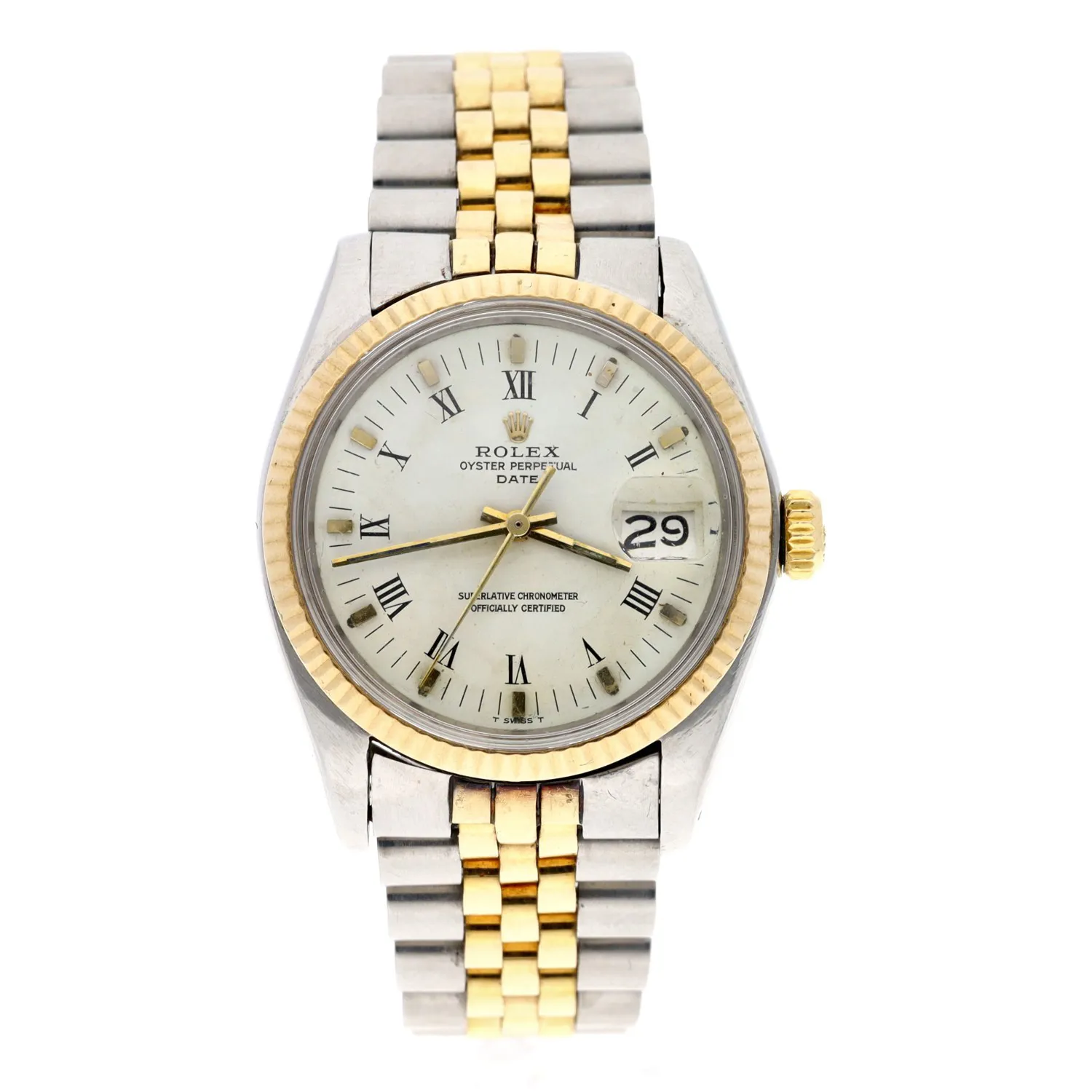 Rolex Oyster Perpetual Date 1500 34mm Stainless steel and yellow gold White