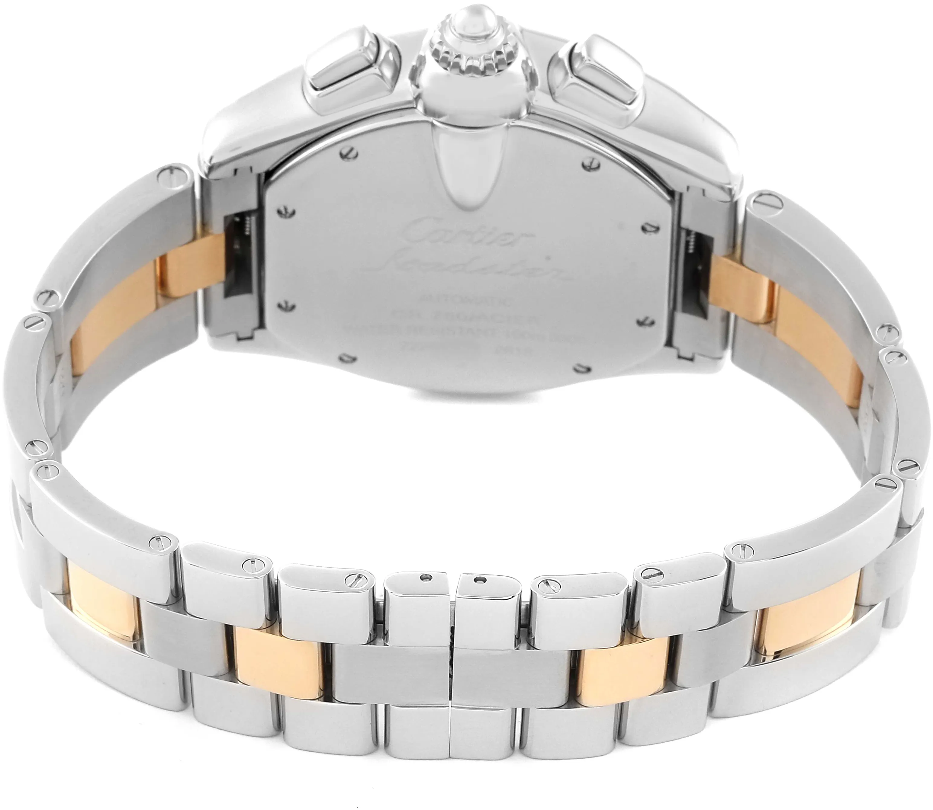 Cartier Roadster W62027Z1 48mm Yellow gold and Stainless steel Silver sunray effect 6