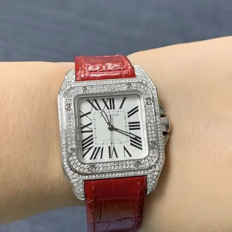 Cartier Santos 100 2878 33mm Stainless steel Mother-of-pearl