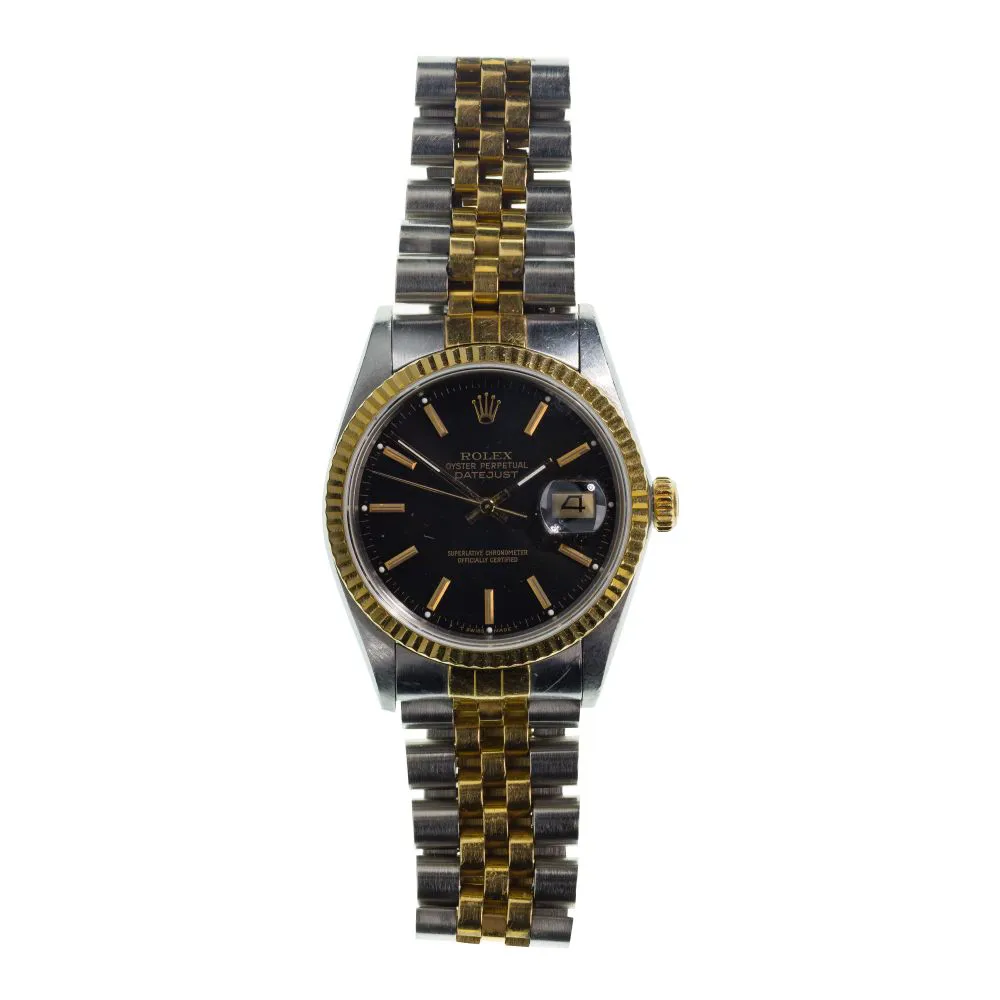 Rolex Datejust 36 16013 34mm Yellow gold and stainless steel Black