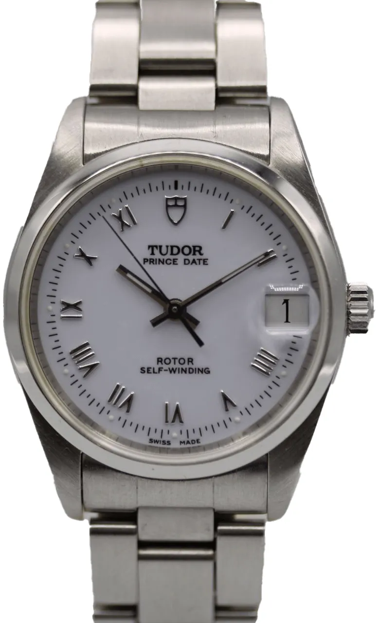 Tudor Prince Date 72000 38mm Stainless steel White