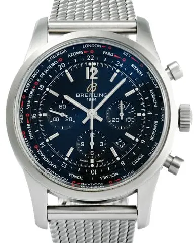 Breitling Transocean Unitime Pilot AB0510U6/BC26/159A 46mm Stainless steel Black
