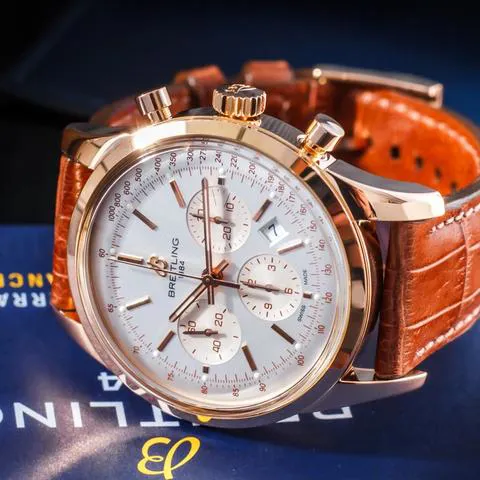 Breitling Transocean RB0152 43mm Rose gold Silver