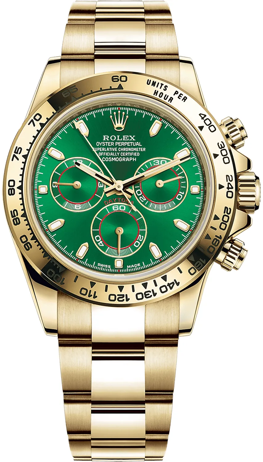 Rolex Daytona 116508-0013 40mm Yellow gold Green