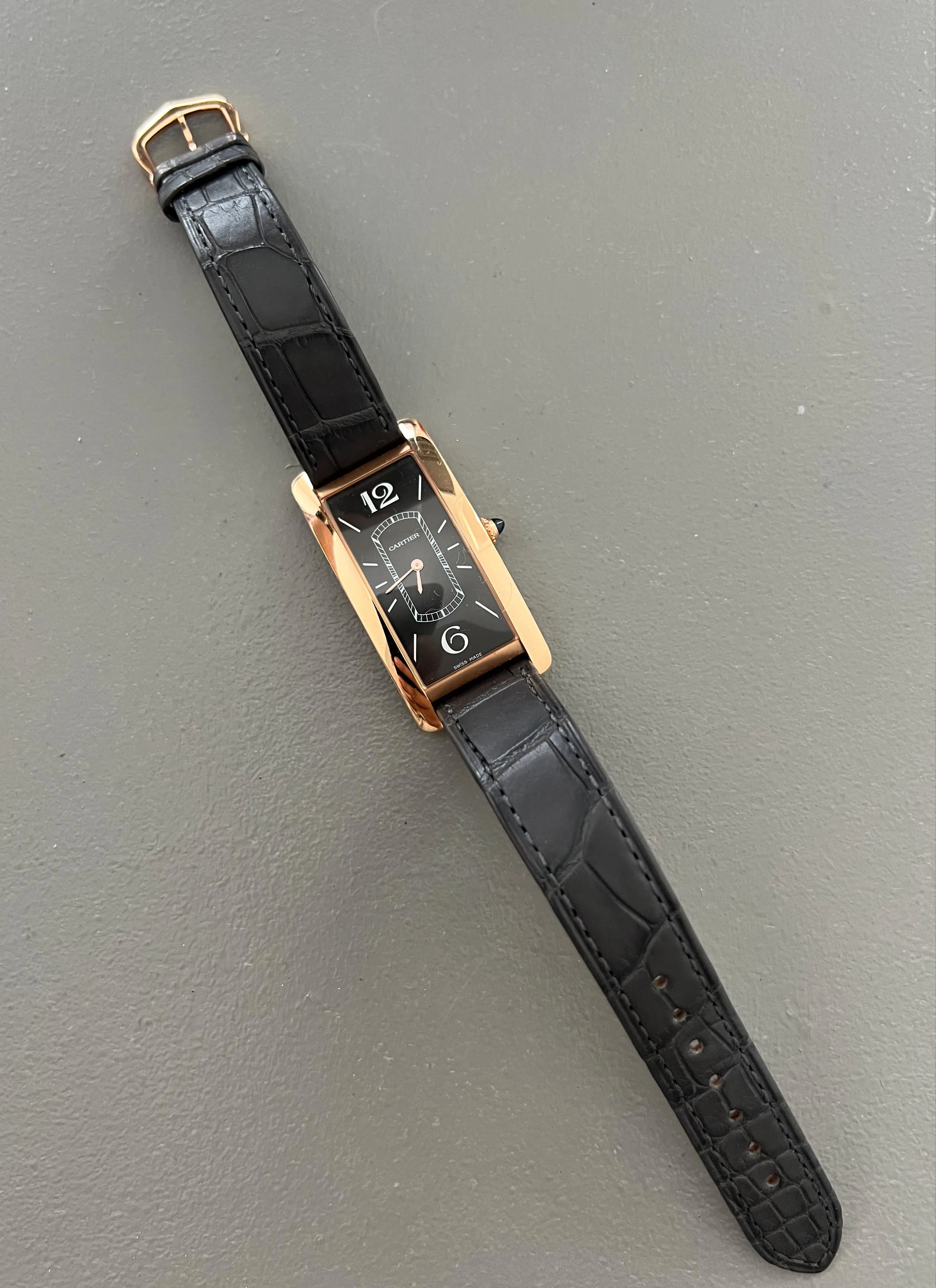 Cartier Tank Cintrée WGTA0025 46.5mm Rose gold Black