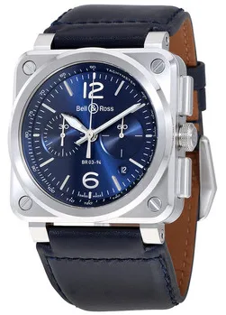 Bell & Ross Instruments BR0394-BLU-ST/SCA 42mm Stainless steel Blue