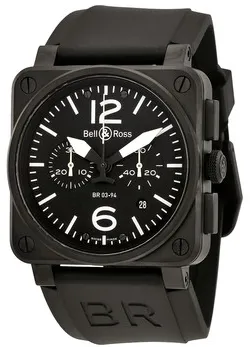 Bell & Ross Aviation BR0394-BL-ST-CA 42mm Stainless steel Black