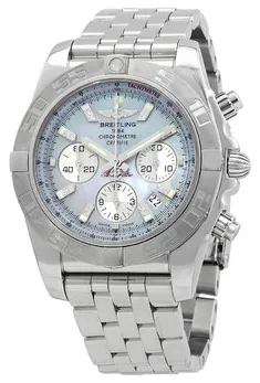 Breitling Chronomat AB011011/G686/375A 44mm Stainless steel Blue mother of pearl
