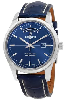 Breitling Transocean Day & Date A453109T/C921.731P.A20BA.1 43mm Stainless steel Blue