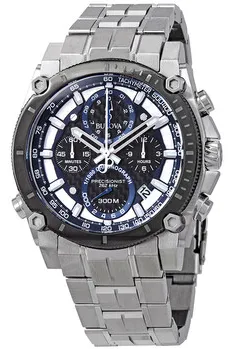 Bulova Precisionist 98B316 46mm Stainless steel Black and Silver