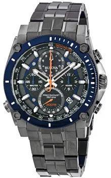 Bulova Precisionist 98B343 46mm Stainless steel Black and Blue