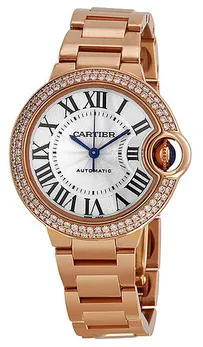 Cartier Ballon Bleu WE902034 33mm Rose gold Silver