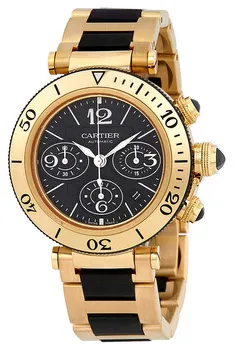 Cartier Pasha Seatimer W301970M 42.5mm Yellow gold Black