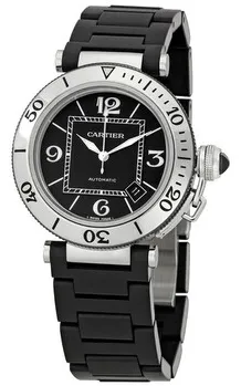 Cartier Pasha W31077U2 40.5mm Stainless steel Black