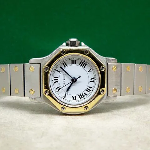 Cartier Santos 0907 25mm Yellow gold and Stainless steel White