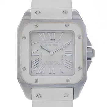 Cartier Santos 100 2878 33mm Stainless steel White