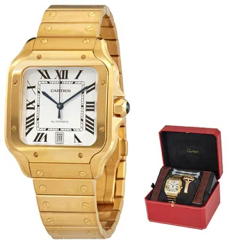 Cartier Santos WGSA0029 39mm Yellow gold Silver