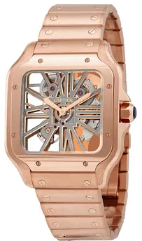 Cartier Santos WHSA0016 39mm Rose gold Transparent