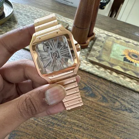 Cartier Santos WHSA0016 40mm Rose gold Transparent 7