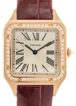 Cartier Santos Dumont WJSA0017 27mm Rose gold Silver