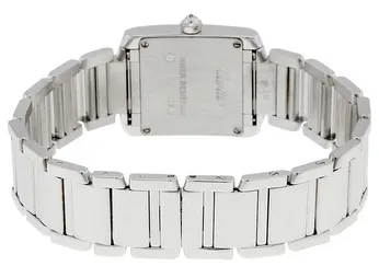 Cartier Tank Française WE1002S3 25mm 18kt white gold Silver Grained 2