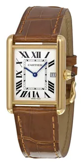 Cartier Tank W1529756 33mm Yellow gold Silver Grained