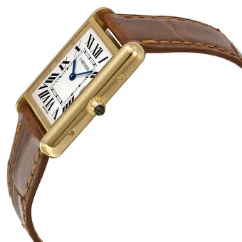 Cartier Tank W1529756 33mm Yellow gold Silver Grained 1