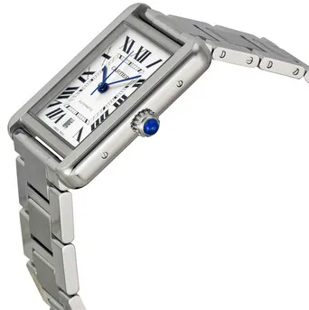 Cartier Tank W5200028 40.85mm Stainless steel Silvered opaline 1