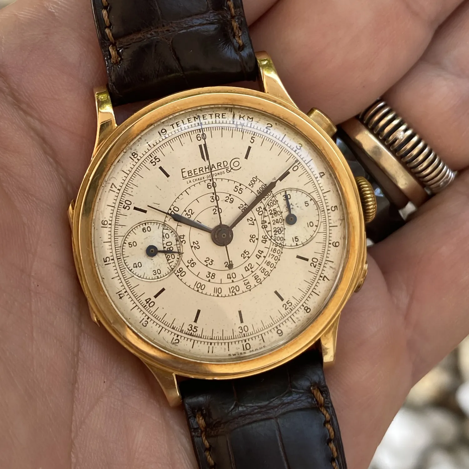 Eberhard & Co. Extra Fort 40mm Yellow gold Silver