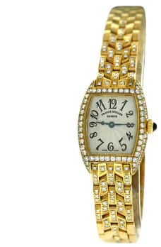 Franck Muller Cintree Curvex 2500QZD 20mm Yellow gold White