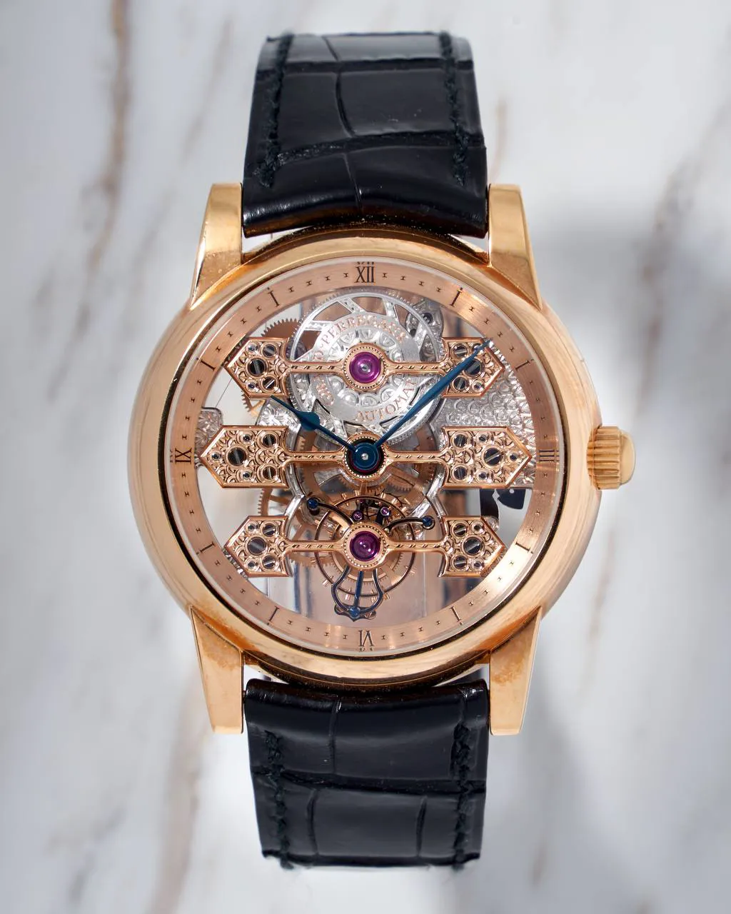 Girard-Perregaux Triple Bridge Skeleton Tourbillon 9906 38.5mm Rose gold