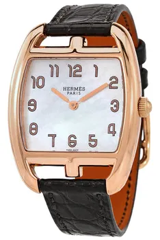 Hermès Cape Cod 037654WW00 33mm Rose gold White