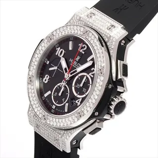 Hublot Big Bang 44 mm 301.SX.130.RX.174 Stainless Steel Set With 212 Diamonds Black